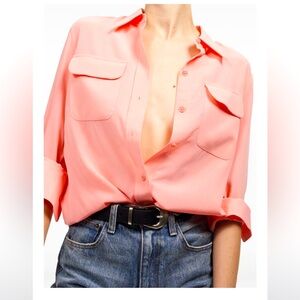 Equipment signature silk shirt in Flushed color